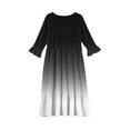 thumbnail image 4 of Abcomgle Girl's Summer Casual Dress Casual A-Line 3/4 Sleeve Girls Long Dresses Gradient Crew Neck Sundresses Tiered Holiday Dresses with Pockets,13-14 Years Black, 4 of 6