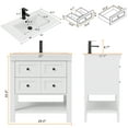 thumbnail image 5 of Eclife 30" Single Bathroom Vanity With Integrated Sink Top, 2 Smooth Drawers, Faucet, 5 of 9