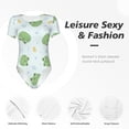 thumbnail image 4 of Saiise Pyjama à Motif Grenouilles Kawaii pour Femmes, Manches Courtes, Col Rond, Justaucorps Extensible avec Fermeture à Pression-Petit, 4 of 7
