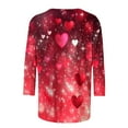 thumbnail image 5 of gakvbuo Valentine Day Shirt for Women Trendy 3/4 Sleeve Tunic Tops Cute Graphic Tees Round Neck Casual Funny Shirts Tops Blouse, 5 of 5