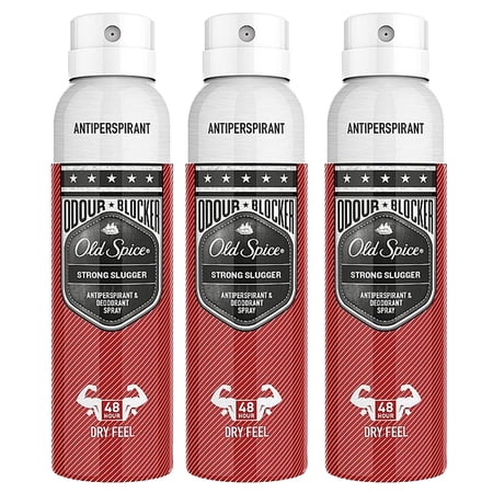 Old Spice Antiperspirant and Deodorant Spray, Strong Slugger Scent, 48 Hour Dry Feel Spray, 5.07 Ounce (Pack of 3)