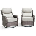thumbnail image 3 of POCASSY Outdoor Swivel Rocker Patio Swivel Chairs Set of 2, 6-Inch Thick Seat Cushions Outdoor Wicker Swivel Glider Rocking Chairs with High Back for Porch Deck - Beige, 3 of 11