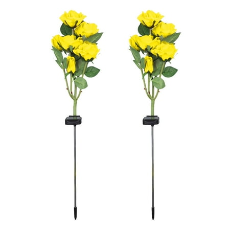 

Flowers Light With 6 Solar Upgraded Powered Rose LED 2pcs FBA