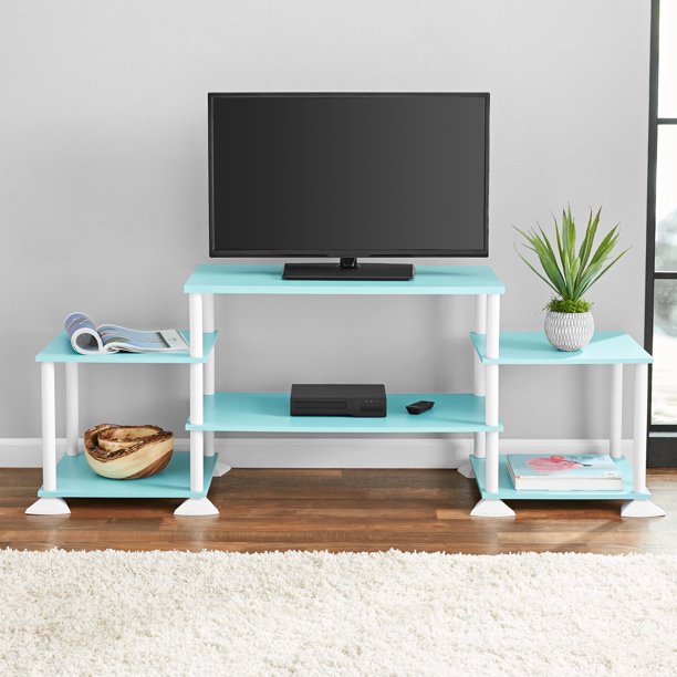 Mainstays No Tools Entertainment Center for TVs up to 40", Teal