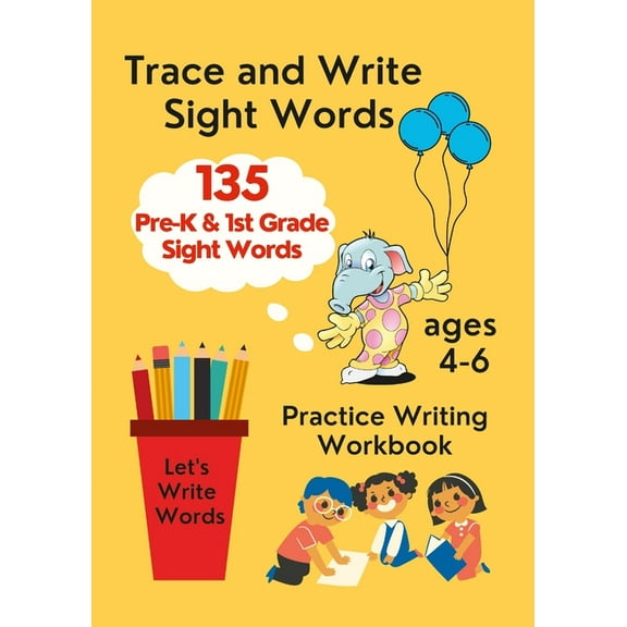 Trace and Write Sight Words, Practice Writing Workbook, ages 4-6, (Paperback)