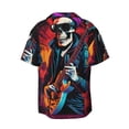 thumbnail image 6 of Daiia Rock Skull Singer Men's Linen Shirts Short Sleeve Casual Shirts Button Down Shirt for Men Beach Summer Wedding Shirt-3X-Large, 6 of 6