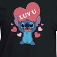 thumbnail image 3 of Lilo & Stitch - Valentine's Day Stitch Luv U Heart - Juniors Cropped Cotton Blend T-Shirt, 3 of 5