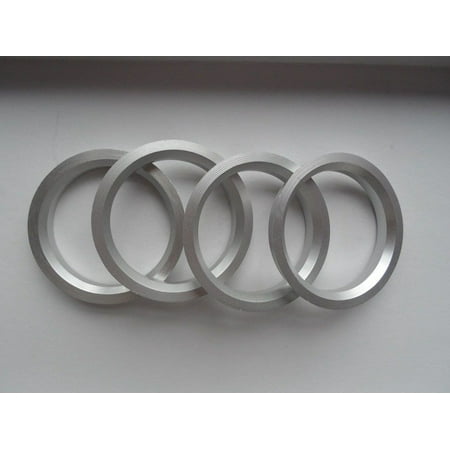 A set of aluminium hub centric ring size ID 63.90 mm x OD 73
