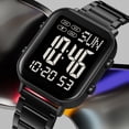 thumbnail image 4 of BIMZUC Digital Watch for Men Women, 30M Waterproof Wristwatches with Backlight Chronograph Alarm, 9.05 inches / 23 cm Stainless Steel Band, Black, 4 of 9