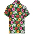 thumbnail image 2 of LA LEELA Men's Hawaiian Shirts Short Sleeve Button Down Shirt Floral Shirt Men Vacation Tropical Beach Summer Party Shirts for Men Funny L Rose Mallow, Black, 2 of 7