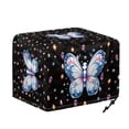 thumbnail image 6 of TSOVTHRID Butterfly Diamond Glitter Print Toaster Cover with 2 Slice Wide Slot, Stain Resistant Bread Maker Dust Protector Washable Small Appliance Covers with Hang Loop, 6 of 8