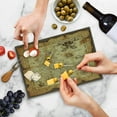 thumbnail image 5 of Island Map Cutting Board, Super Detailed Treasure Map Grungy Rustic Pirates Gold Secret Sea History Theme, Decorative Tempered Glass Cutting and Serving Board, Small Size, Beige Brown, by Ambesonne, 5 of 5