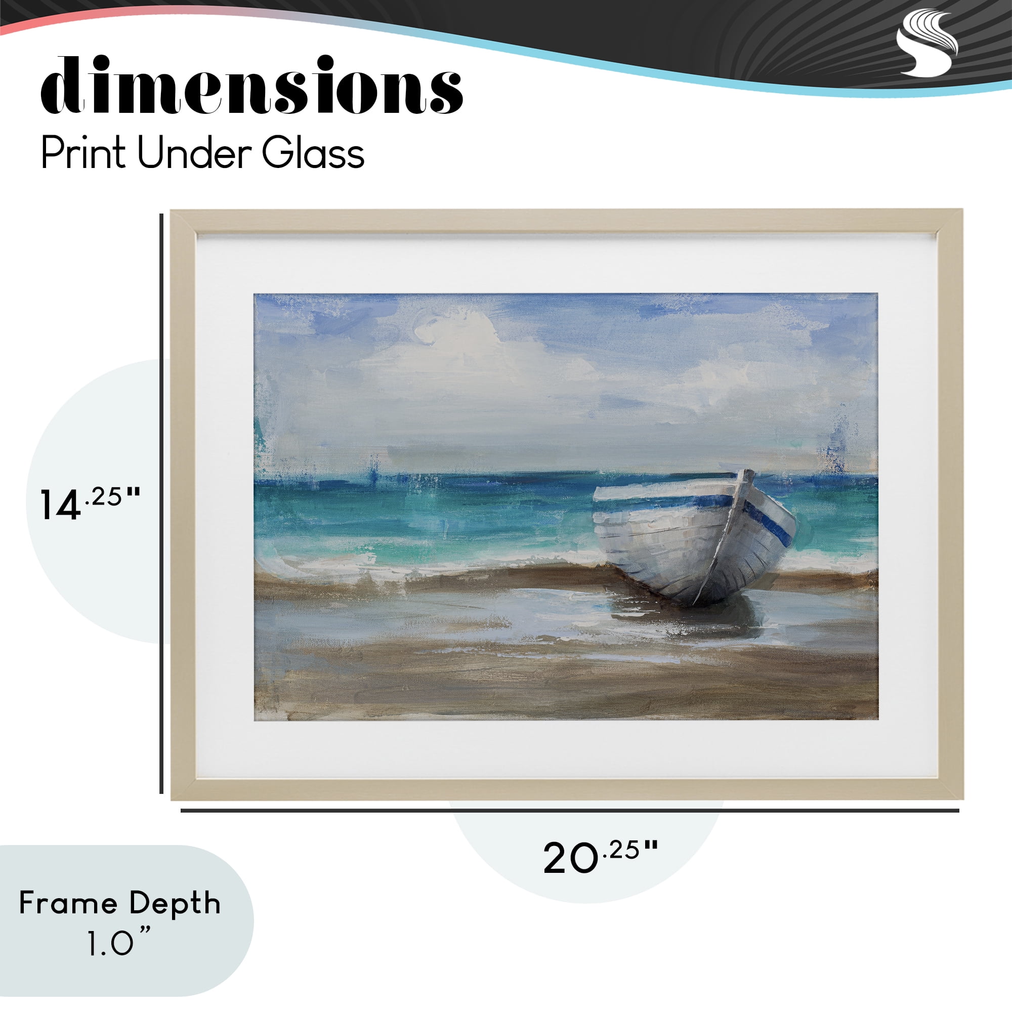Stupell Industries Painterly Boat On The Shore Birch Framed Print Under Glass, design by Cloverfield & Co.