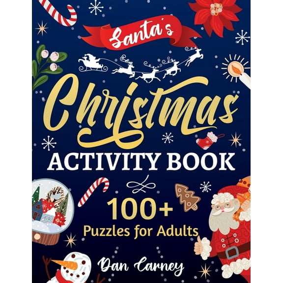 Santa's Christmas Activity Book: 100  Puzzles for Adults, (Paperback)