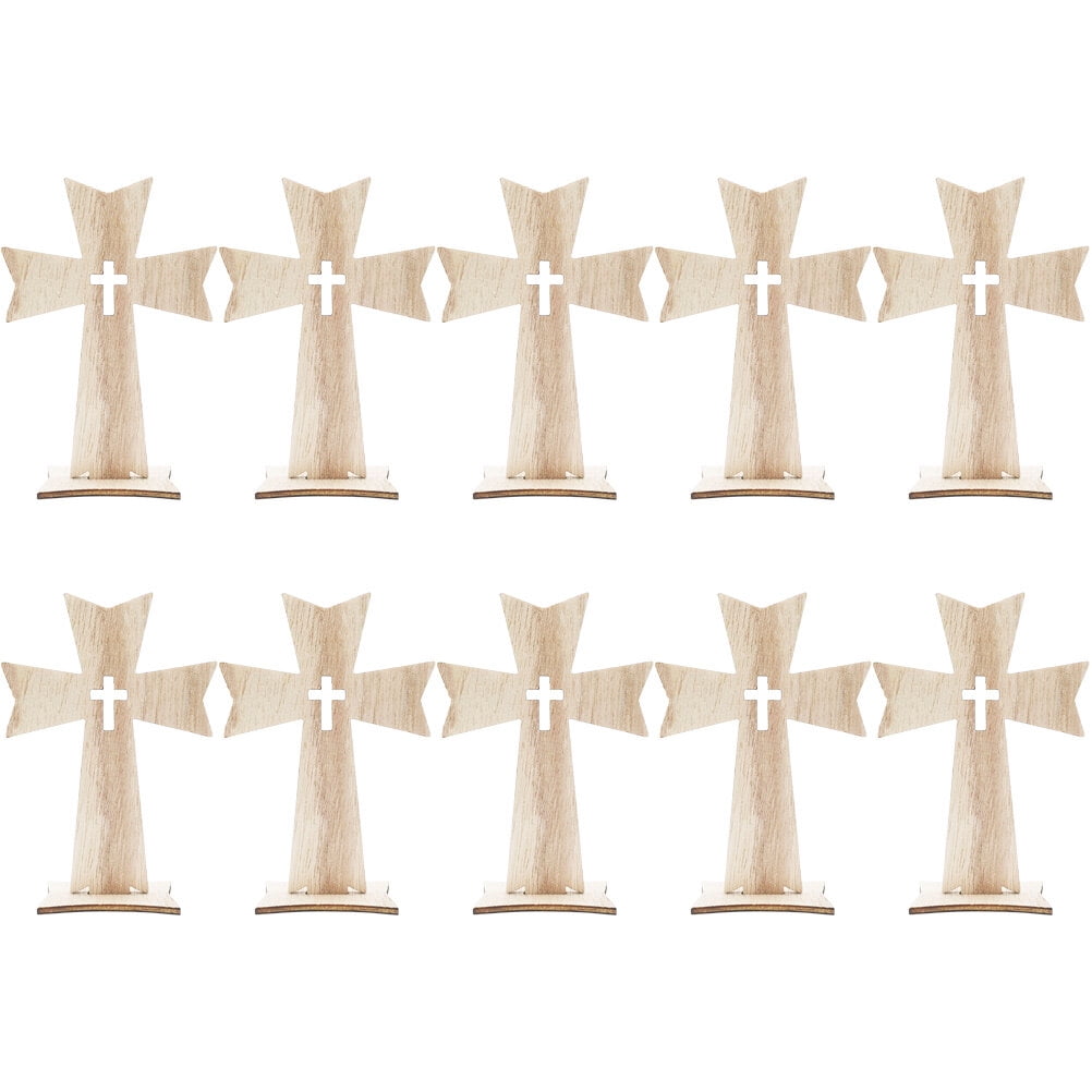 10pcs Wooden Cross Ornaments Wooden Cross Catholic Wood Crosses for