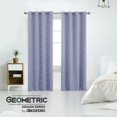 thumbnail image 2 of Cortinas opacas Deconovo de bajo consumo con estampado geométrico, aislantes térmicos, para oscurecer habitaciones, color morado claro/línea geométrica, 132 x 213 cm, para el hogar., 2 of 8