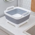 thumbnail image 2 of Fregadero portátil plegable para platos, lavabo para platos, lavadero plegable, lavabo con tapón de drenaje, plato para fregadero de cocina, lavaplatos para acampar, gris, 2 of 5