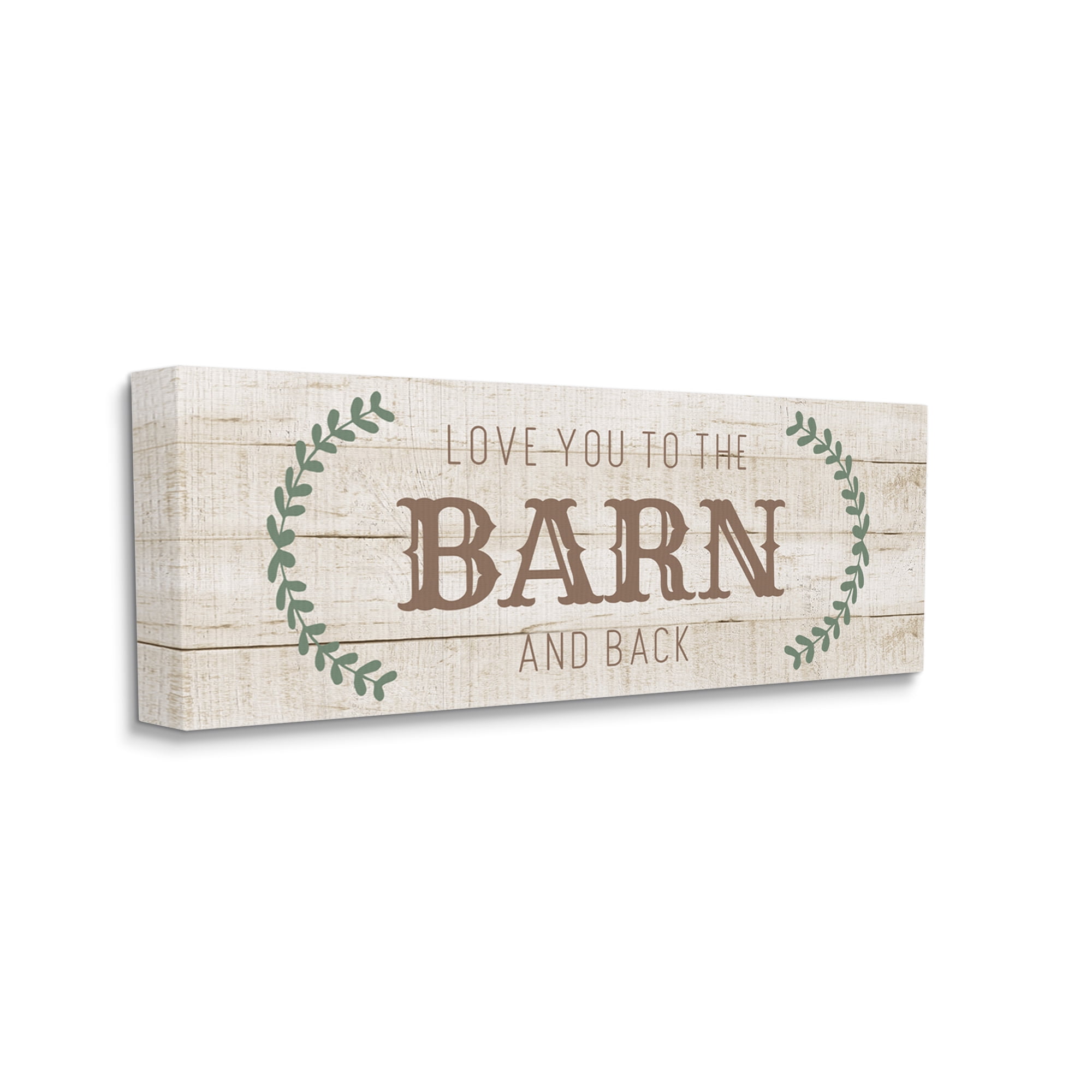 Stupell Industries Love you Barn & Back Inspirational Painting Gallery Wrapped Canvas Art Print Wall Art, 30 x 13