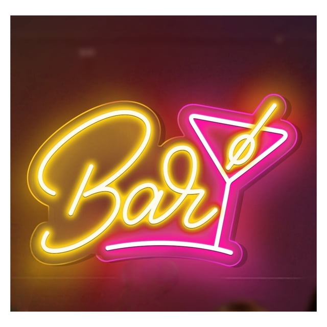 Letrero De Neón Para Bar, Cócteles Y Cerveza. Decoración Para El Hogar, Pub, Sala Juegos, Dormitorio, Salón O Fiesta Cumpleaños 45cm