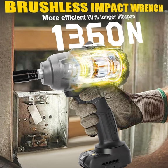 Cordless Impact Wrench 1/2" for DeWalt 20V Battery