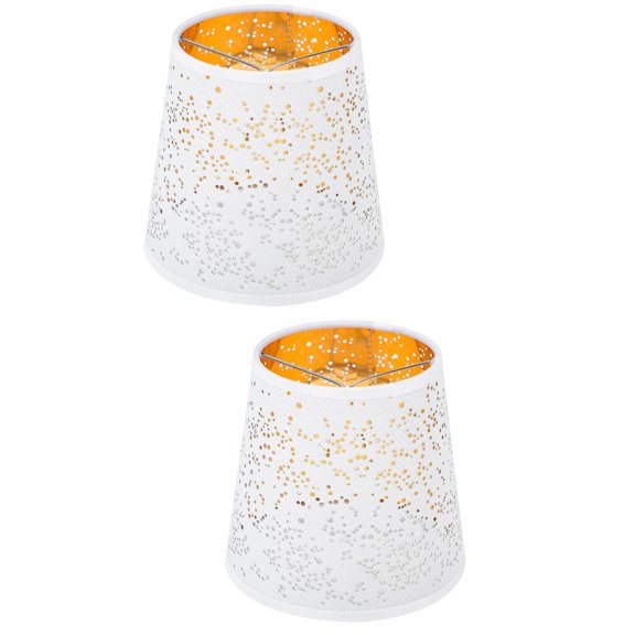 Set of 2 Fabric Lampshade Candlestick Shades for Floor Decorations Bell White