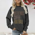 thumbnail image 2 of Holzkary Women's Football Game Day Sweatshirt Graphic Print Sunday Long Sleeve Crewneck Fall Pullover Graphic Print Oversized Crewneck Sweatshirts Long Sleeve Pullover for Gameday Hoodies Dark Grey M, 2 of 5