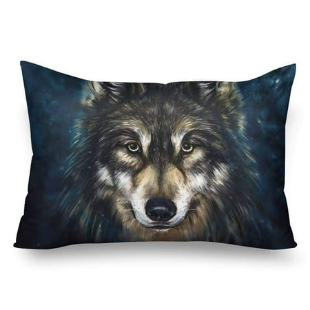 Gckg Digital Painting Wolf Head Pillow Cases Pillowcase 20x30