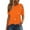 Orange, variant on Fjofpr Shirts for Women under $10.00 Women'S 2024 Summer Casual And Comfortable Solid Color Cold Shoulder Button Splicing Short-Sleeved Round Neck Top/Shirt
