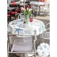 thumbnail image 4 of Outdoor Tablecloth with Umbrella Hole & Zipper, Beach Coastal Round Tablecloth 54 Inch, Summer Nautical Starfish Coral Shell Patio Table Cover Waterproof Table Cloth for Picnic/Party, 4 of 7