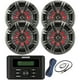 thumbnail image 1 of KICKER Combo de receptor estéreo USB RCA con Bluetooth marino resistente a la intemperie con 2 pares (cantidad 4) altavoces LED marinos coaxiales de 6,5 pulgadas, 2 vías, 195 W máx. con rejillas, cabl, 1 of 5