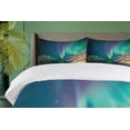 thumbnail image 4 of Ambesonne Nature Duvet Cover Set, Aurora Borealis, 2-Calking, Jade Green, 4 of 7
