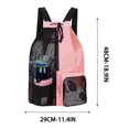 thumbnail image 3 of Drawstring Mesh Swim Backpack, With Separate Wet Pocket Sports Sack, Portable Water Resistant Beach Gym Bag, Backpack for Women Gym Beach Swimming Sports, 3 of 6