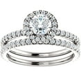 thumbnail image 1 of 1 1/10ct Diamond Halo Engagement Wedding Ring Set 14k White Gold, 1 of 3
