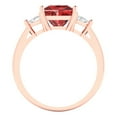 thumbnail image 4 of Three-Stone Engagement Ring for Women - 2.32ct Natural Garnet in 14K Rose Gold Promise Ring, 4 of 6