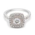 thumbnail image 3 of 0.90 Carat (Cttw) Centre 5MM Round Cut Lab Created Moissanite Diamond Halo Engagement Eternity Ring for Women In 10K Solid White Gold (G-H Color, VVS1 Clarity)-4, 3 of 7