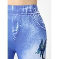 thumbnail image 4 of Rosegal Women's Plus Size & Curve Butterfly 3D Denim Print Capri Jeggings, 4 of 5