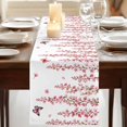 thumbnail image 3 of Table Runners 70 Inches Long Dress Scarves, Butterfly Flower Farmhouse Coffee/Dining/Kitchen Table Decor, Holiday Table Runner, Watercolor Farmhouse Country Pink Floral 13x70 Inch, 3 of 9