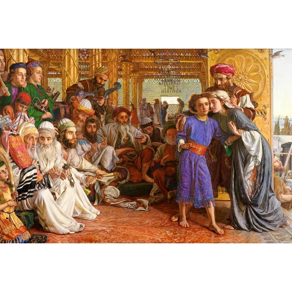 24x36 gallery poster, Finding of the Saviour in the Temple, by William Holman Hunt, 1860 Jesus Christ