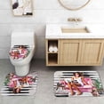 thumbnail image 5 of 4PCS Fashion Shower Curtain Sets With Rugs, Inspirational Quotes Motivational Pink Bow Bowknot High Heels Rose Floral Leaves Books Lipstick Perfume Makeup Black Bag Modern Girly Bathroom Decor, 5 of 7