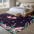 thumbnail image 4 of 6'x9' Area Rugs, Pink Flamingo Indoor Outdoor Area Rug for Living Room Bedroom, Green Summer Tropical Botanical Black Washable Bathroom Rugs Kitchen Floor Carpet Mats Home Decor Aesthetic, 4 of 8