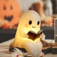 thumbnail image 3 of Cute Ghost Reading Book Lamp, Halloween Ghost Night Light, Ghost Reading Night Lights, 3D LED Night Light Halloween, Glowspirit, Light Up Halloween Decor, for Bedroom Study Room, Readers (8.6inch), 3 of 8