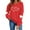 Red, variant on Women's Multi-Color Heart Print Long Sleeve Top - Warm Winter Casual Daily Wear