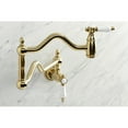 thumbnail image 3 of Kingston Brass KS2107BPL Bel-Air Two-Handle 1-Hole Wall Mount Pot Filler Faucet in Brushed Brass, 3 of 8