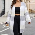 thumbnail image 5 of NSLGXD Plus Size Striped Cardigans for Women Open Front Long Sleeve Oversized Sweater Tops Casual Cozy Fall Winter Duster Cardigan with Side Pockets L-3XL, 5 of 7