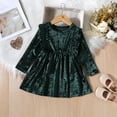 thumbnail image 2 of Diufon Infant Baby Girl Christmas Dress Velvet Ruffled Long Sleeve Birthday Wedding Party Pleated Princess Dress, 2 of 3