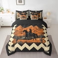 thumbnail image 2 of Feelyou Western Cowgirl Cowboy Twin Bedding Sets 7-Piece, Mystic Tribal Moon Galaxy Bedding Comforter Set, Vintage Geometric Reversible Sheet Sets, Breathable Home Decor, 2 of 7