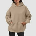 thumbnail image 2 of Krdevn Velvet Hoodie - Women's Oversized Winter Pullover, Plush Sweatshirt with Pockets for Cold Weather, Size for XL, 2 of 5