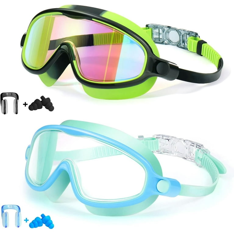 Seago Swim Goggles Pack Anti-Fog Anti-UV Wide View Swimming