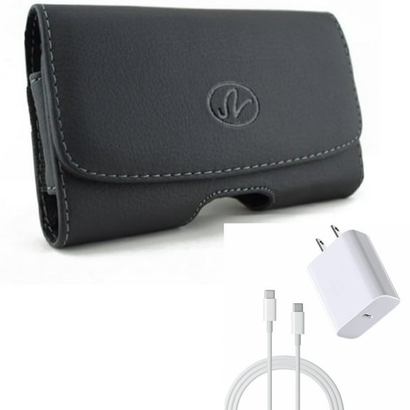 For Galaxy A54 /A53 /A33 5G - Case Belt Clip w 18W Fast Home Charger, Leather Swivel Holster, PD Type-C 6ft USB-C Cable Quick for Samsung Galaxy A54 /A53 /A33 5G