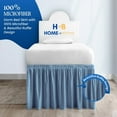 thumbnail image 6 of HNB Store Microfiber FullXL 30" inch Drop Ruffled Dorm Bedskirt | Medit. Blue, 6 of 7